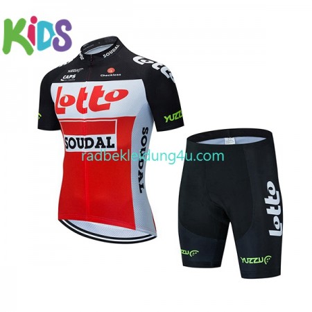 Set Fahrradtrikot + Radhose Kurze 2021 Lotto Soudal Kinder N001